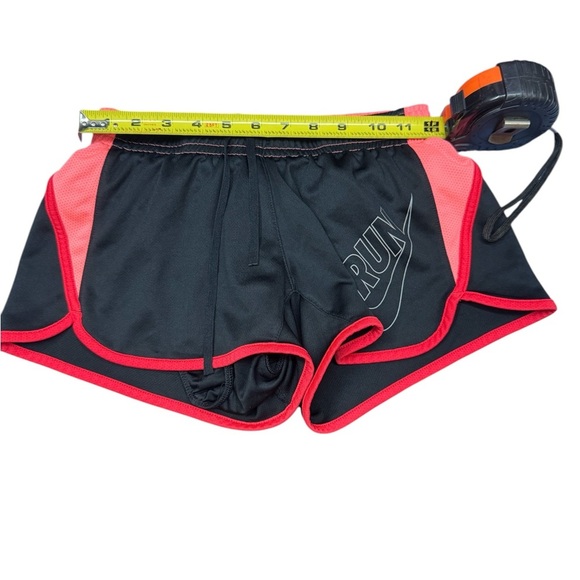 NIKE. Red and Black Athletic Shorts with Elastic Waistband - Picture 1 of 5